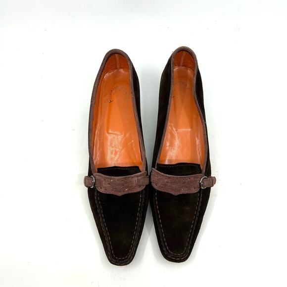 Fieramosca & Co Brown Suede Kitten Heel Pumps Women's 8.5 US - Picture 5 of 9